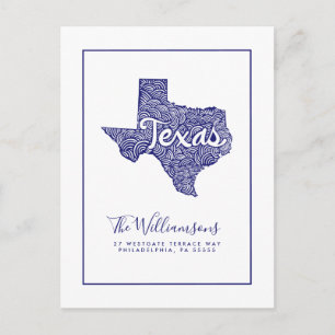 Carte Postale Nous avons déménagé Nouvelle adresse Texas