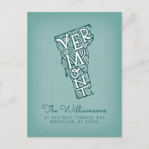 Carte Postale Nous avons déménagé Nouvelle adresse Vermont