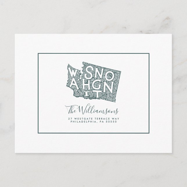 Carte Postale Nous avons déménagé | Nouvelle adresse | Washingto (Devant)