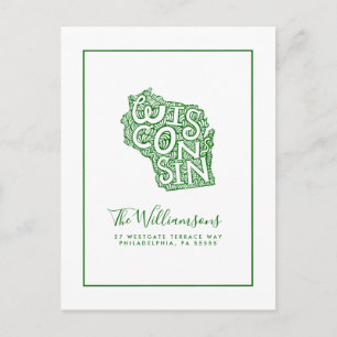 Carte Postale Nous avons déménagé Nouvelle adresse Wisconsin