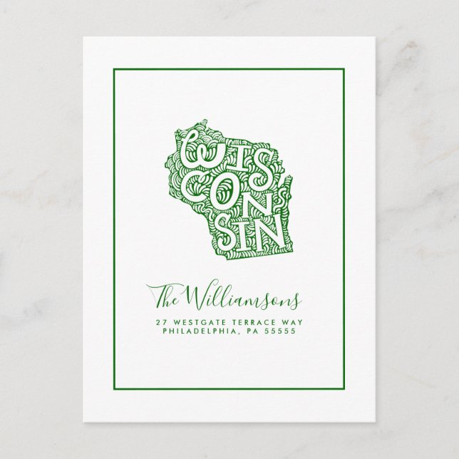 Carte Postale Nous avons déménagé | Nouvelle adresse | Wisconsin (Devant)