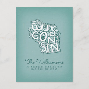 Carte Postale Nous avons déménagé Nouvelle adresse Wisconsin