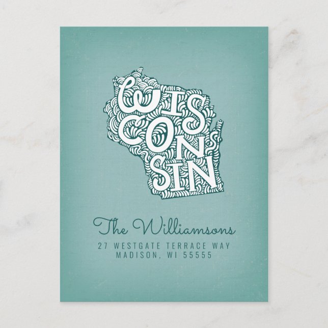 Carte Postale Nous avons déménagé | Nouvelle adresse | Wisconsin (Devant)