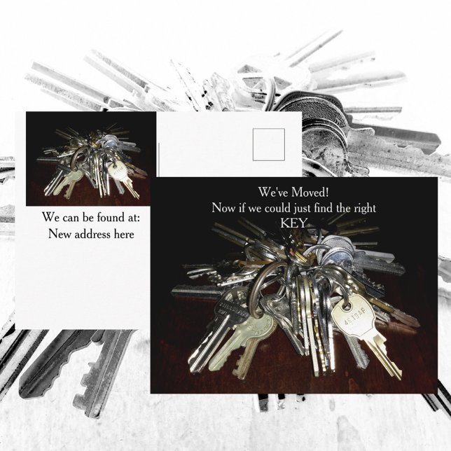Carte Postale Nous avons déménagé Nouvelles Clés Drôles Adresse (Créateur téléchargé)