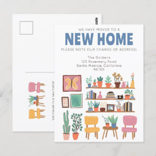 Carte Postale Nous Avons Déplacé Adresse Changer Cute Livingroom