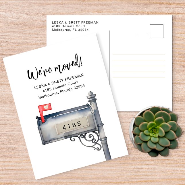 Carte Postale Nous avons déplacé le Faire-part de déplacement de (We've Moved Postcard)