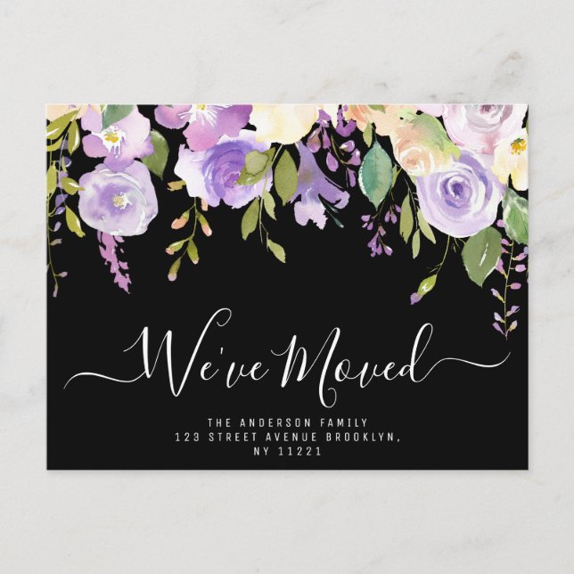 Carte Postale Nous avons Déplacé le script en lettres New Home (Devant)