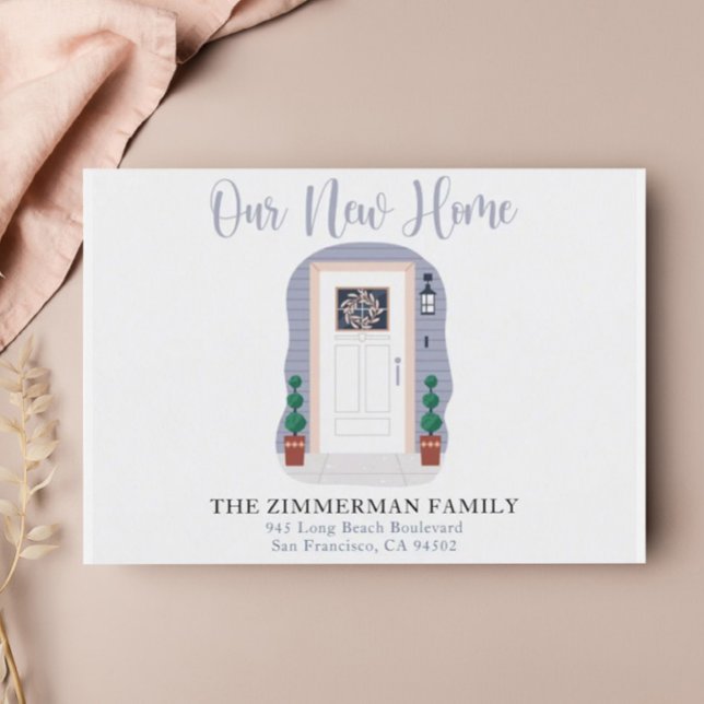 Carte Postale Nous avons déplacé notre nouvelle adresse Pastel A (Créateur téléchargé)