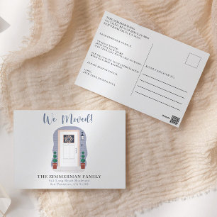 Carte Postale Nous Avons Déplacé Notre Nouvelle Adresse Pastel A