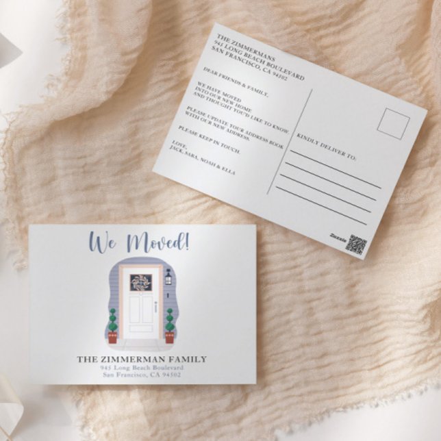 Carte Postale Nous Avons Déplacé Notre Nouvelle Adresse Pastel A (Créateur téléchargé)