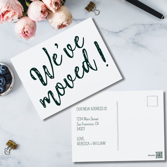 Carte Postale Nous avons déplacé un script manuscrit moderne (Créateur téléchargé)