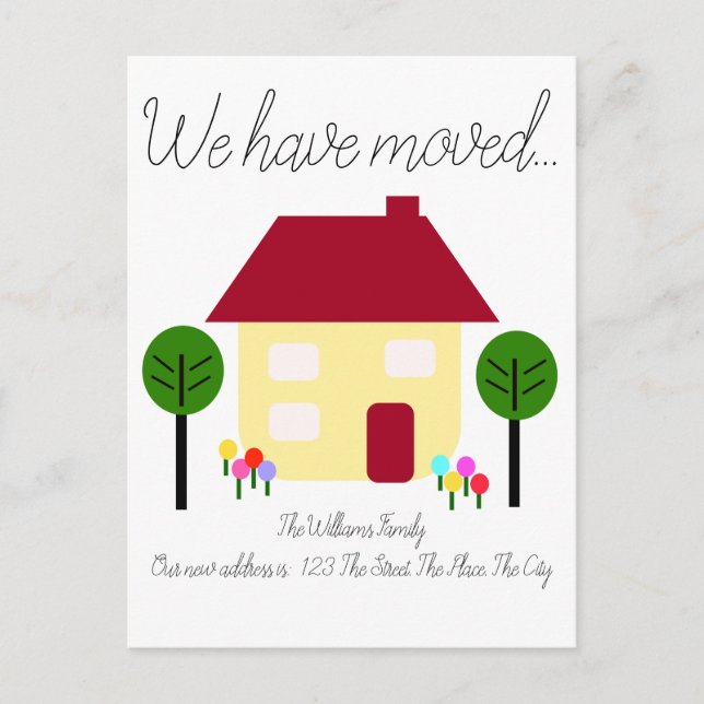 Carte Postale Nous Avons Déplacé Une Nouvelle Adresse (Devant)