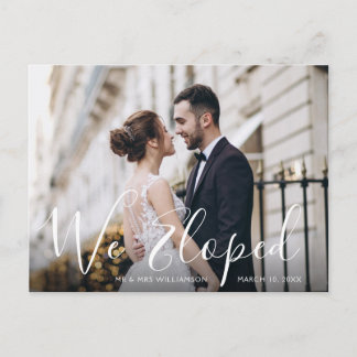 Carte Postale NOUS AVONS ÉLOIGNÉ | faire-part mariage de script 