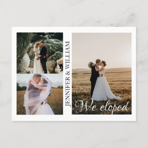 Carte Postale Nous avons Eloped Photo Collage Mariage Faire-part