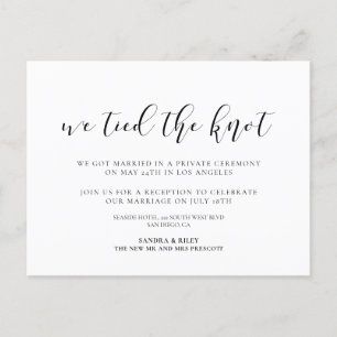 Carte Postale Nous avons lié le noeud Elegant design faire-part