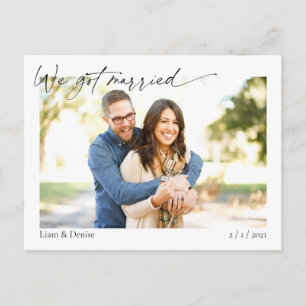 Carte Postale Nous avons marié Mariage de script Faire-part Elop