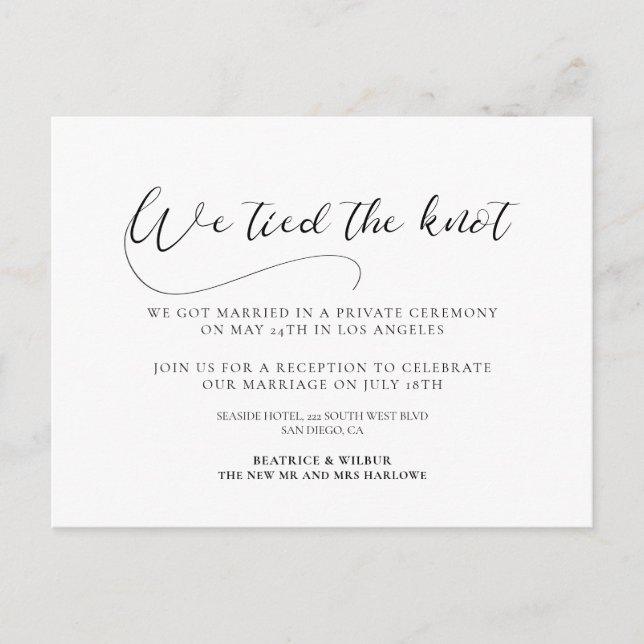 Carte Postale Nous avons noué le noeud Elégant calligraphie roma (Devant)