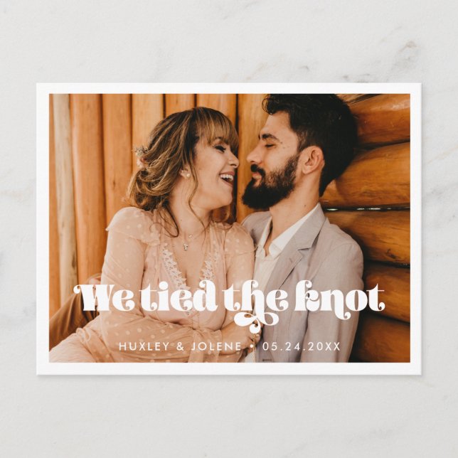 Carte Postale Nous avons noué le nœud Photo de script rétro vint (Devant)