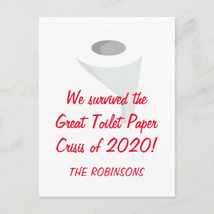 Carte Postale Nous avons survécu 2020 ! Nom de famille de quaran