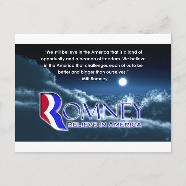 Carte Postale "Nous Croyons Toujours..." - Romney 2012 (Devant)