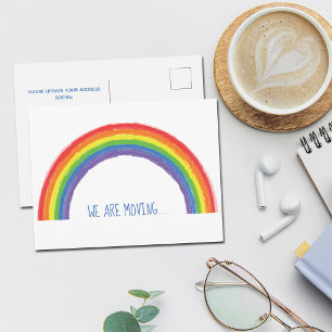 Carte Postale Nous Déménageons Changement d'Adresse Arc-en-Ciel