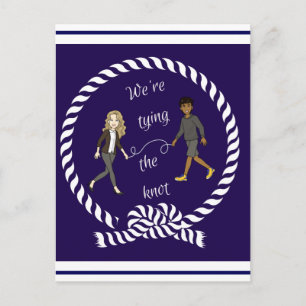Carte Postale Nous essayons le noeud Anime de couleur marine