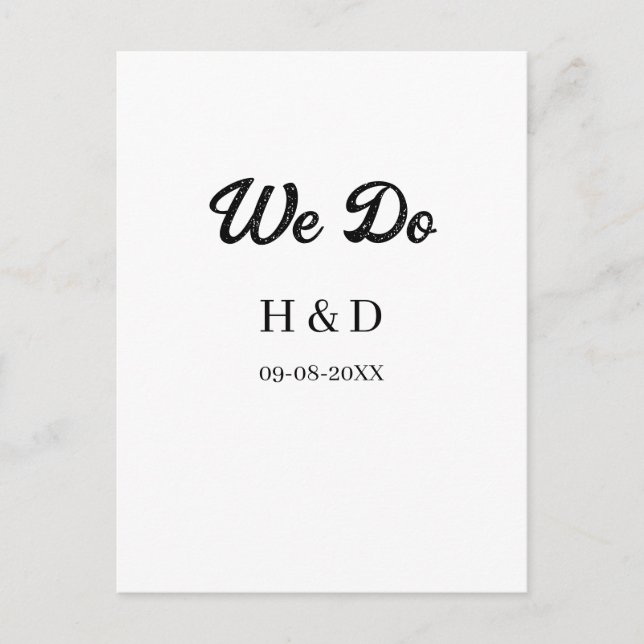 CARTE POSTALE NOUS FAISONS COUPLE NOM LETTRE DATE DE MARIAGE SIM (Devant)