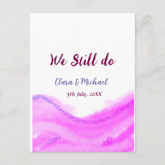 Carte Postale Nous faisons encore de l'eau rose violet paillette (Devant)