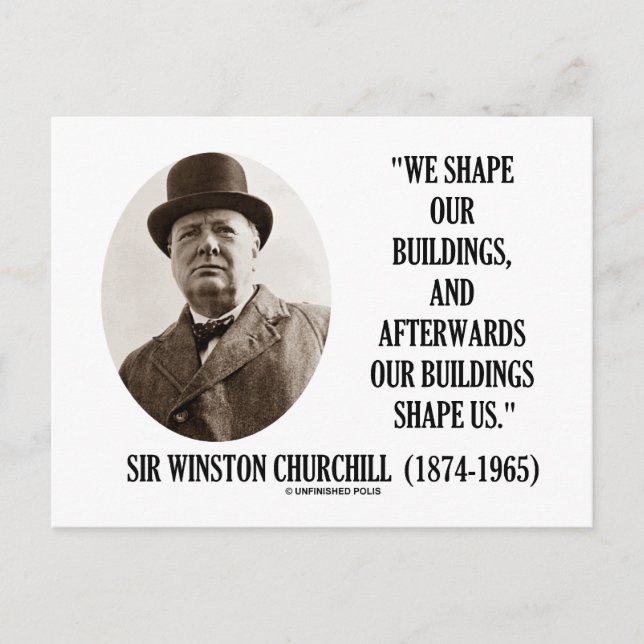 Carte Postale Nous Formons Nos Bâtiments (Citation De Winston Ch (Devant)