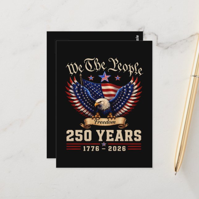 Carte Postale Nous Le Peuple 250 Ans Aigle de la Liberté (Devant/Arrière en situation)
