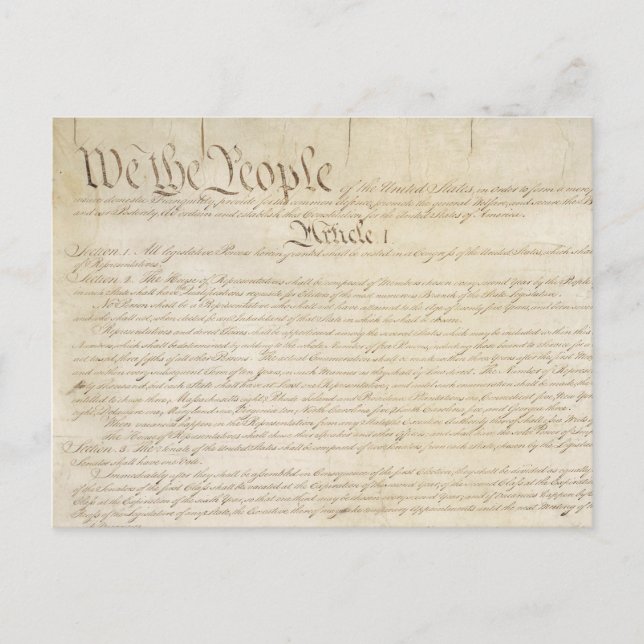 Carte Postale Nous le peuple Constitution des États-Unis Article (Devant)