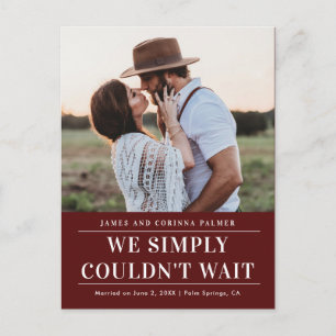 Carte Postale Nous ne pouvions pas attendre le faire-part mariag