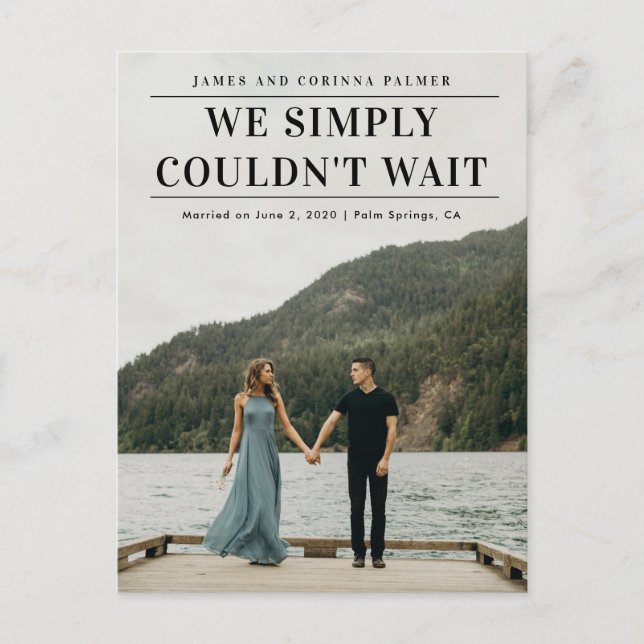 Carte Postale Nous ne pouvions pas attendre le faire-part mariag (Devant)