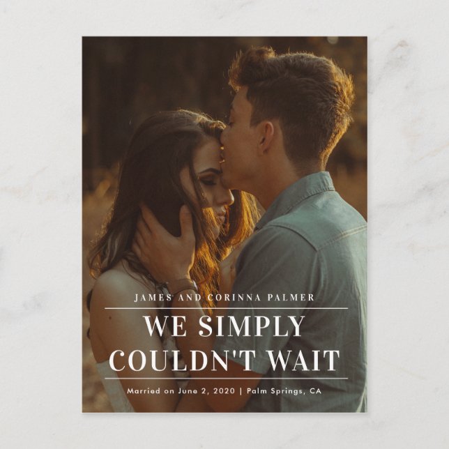 Carte Postale Nous ne pouvions pas attendre le faire-part mariag (Devant)