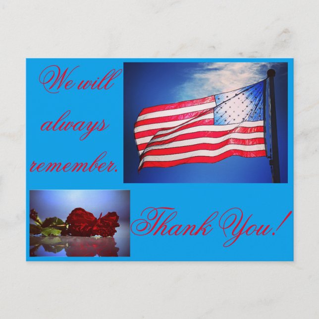 Carte Postale Nous nous souviendrons toujours (Devant)