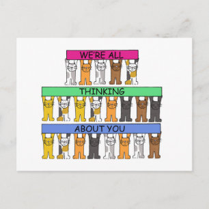 Carte Postale Nous pensons tous à toi Cartoon Cats