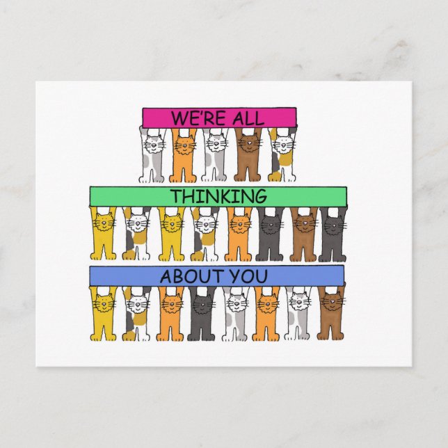 Carte Postale Nous pensons tous à toi Cartoon Cats (Devant)