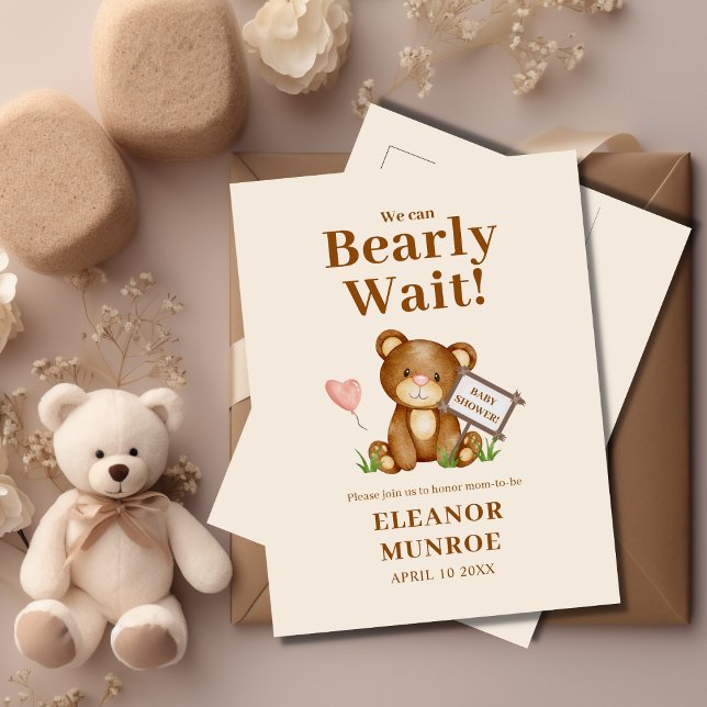 Carte Postale Nous pouvons attendre l'invitation Baby shower (Créateur téléchargé)