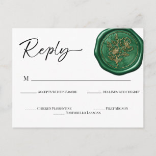 Carte Postale Nous scellons l'accord Vintage Wax Seal RSVP Répon