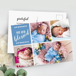 Carte Postale Nous sommes bénis Faire-part de naissance Merci Ph