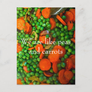 Carte Postale Nous sommes comme des petits pois et des carottes