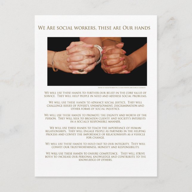 Carte Postale Nous sommes des travailleurs sociaux (Devant)