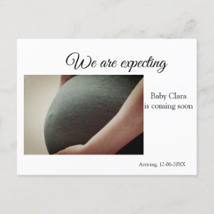 Carte Postale nous sommes enceinte ajouter nom bébé date grosses