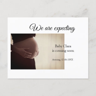 Carte Postale nous sommes enceinte ajouter nom bébé date grosses