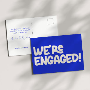 Carte Postale Nous sommes fiancés Rétro Amusant Unique Bleu