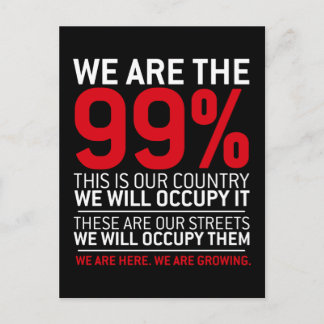Carte Postale Nous sommes les 99% - 99% occupy wall street