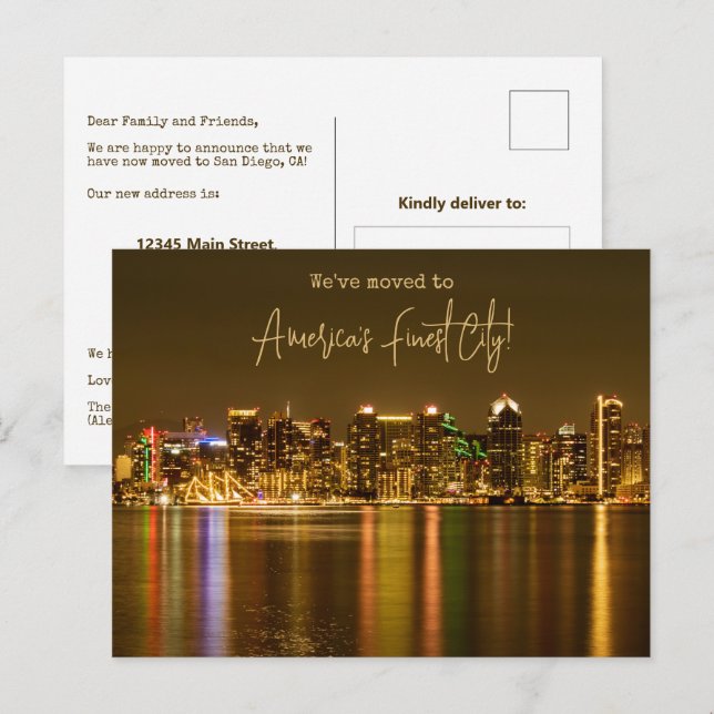 Carte Postale Nous sommes passés à San Diego Moving Faire-part (Devant / Derrière)