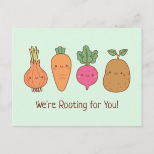 Carte Postale Nous sommes pour vous les légumes racines Pun drôl