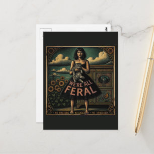Carte Postale Nous sommes tous des femmes vintage sauvages et de