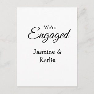 Carte Postale Nous sommes un couple fiancé nom romantique simple